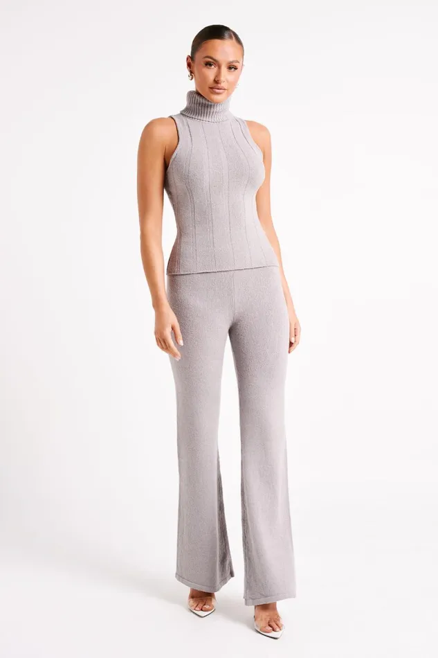Meshki Sleeveless Tops Angelina Ribbed Turtleneck 8211 Grey Marle Greymarle 8211 Women