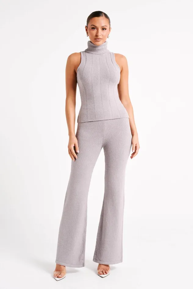 Meshki Sleeveless Tops Angelina Ribbed Turtleneck 8211 Grey Marle Greymarle 8211 Women
