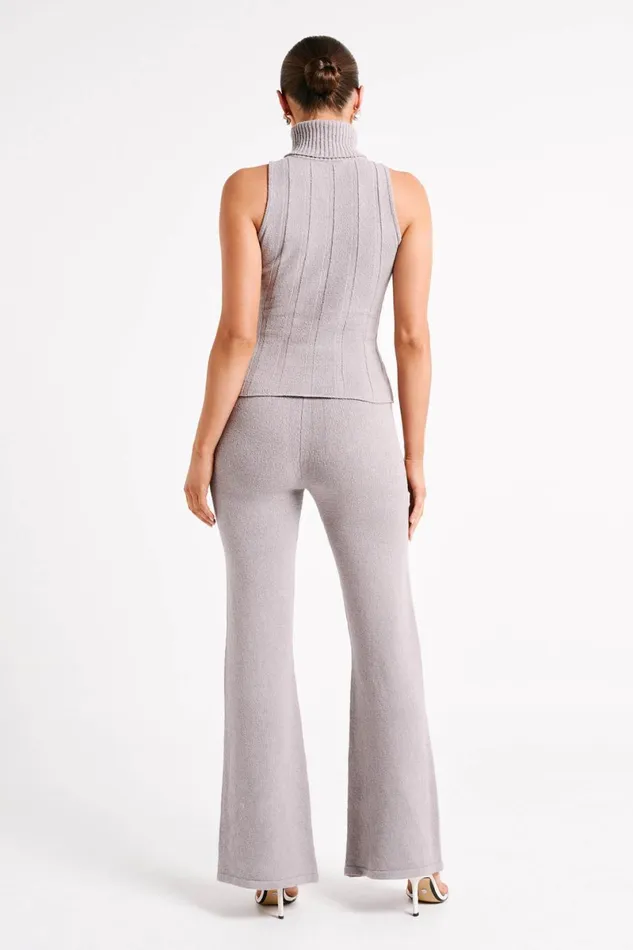 Meshki Sleeveless Tops Angelina Ribbed Turtleneck 8211 Grey Marle Greymarle 8211 Women