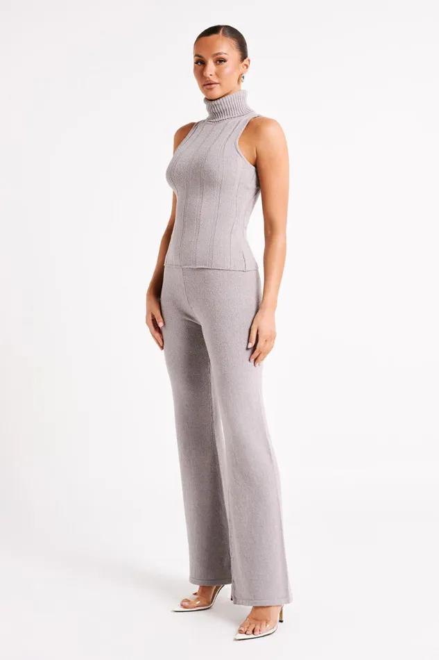 Meshki Sleeveless Tops Angelina Ribbed Turtleneck 8211 Grey Marle Greymarle 8211 Women