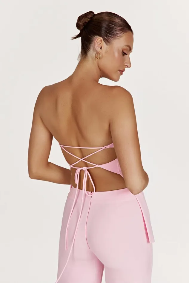 Meshki Sleeveless Tops Astrid Strapless Back Tie Top 8211 Blush Pink Blushpink 8211 Women