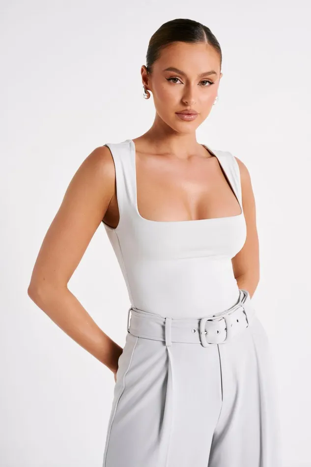 Meshki Sleeveless Tops Linley Recycled Nylon Long Line Top 8211 Ice Grey Icegrey 8211 Women Meshki Sleeveless Tops Linley Recycled Nylon Long Line Top 8211 Ice Grey Icegrey 8211 Women