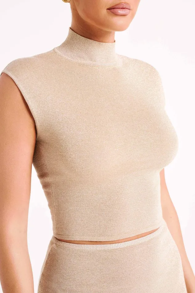 Meshki Sleeveless Tops Reynalda Sleeveless Knit Top 8211 Gold Gold 8211 Women