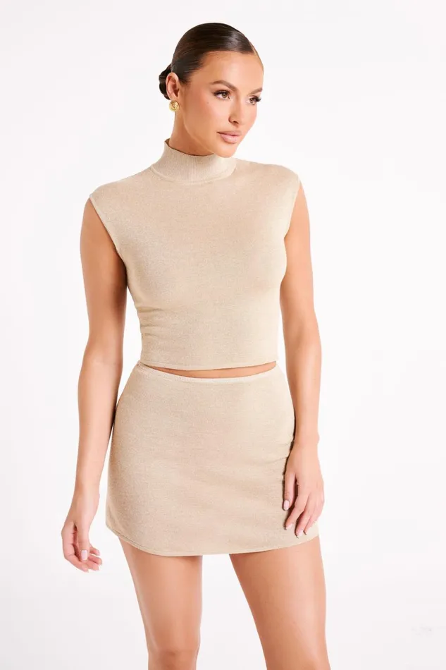Meshki Sleeveless Tops Reynalda Sleeveless Knit Top 8211 Gold Gold 8211 Women