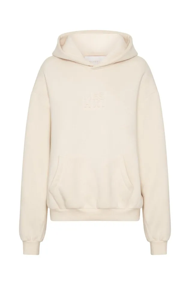 Meshki Sweaters and Hoodies Arden Embossed Fleeceback Hoodie 8211 Bone Bone 8211 Women