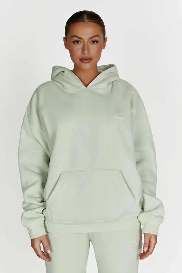 Meshki Sweaters and Hoodies Bernie Oversized Unisex Hoodie 8211 Light Sage Lightsage 8211 Women