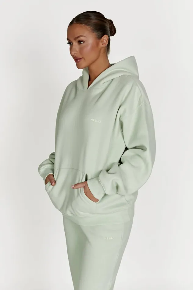 Meshki Sweaters and Hoodies Bernie Oversized Unisex Hoodie 8211 Light Sage Lightsage 8211 Women