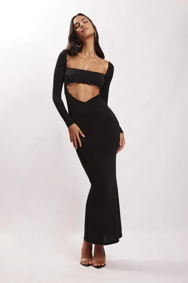 Meshki Wedding Guests Ashleigh Cut Out Bandeau Maxi Dress 8211 Black Black 8211 Women