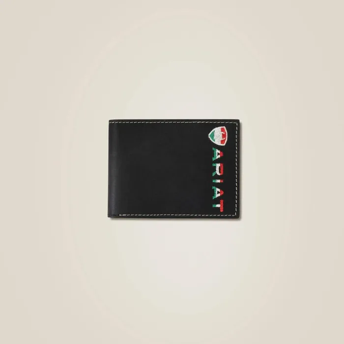 Mexico Logo Bifold Wallet Brown Men Ariat Bags and Wallets