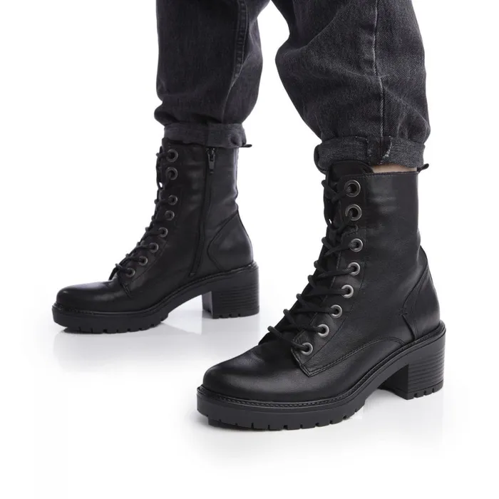 MidCalf Boots Women Moda In Pelle Bellzie Black Leather