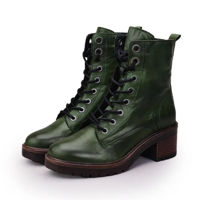 MidCalf Boots Women Moda In Pelle Bellzie Green Leather