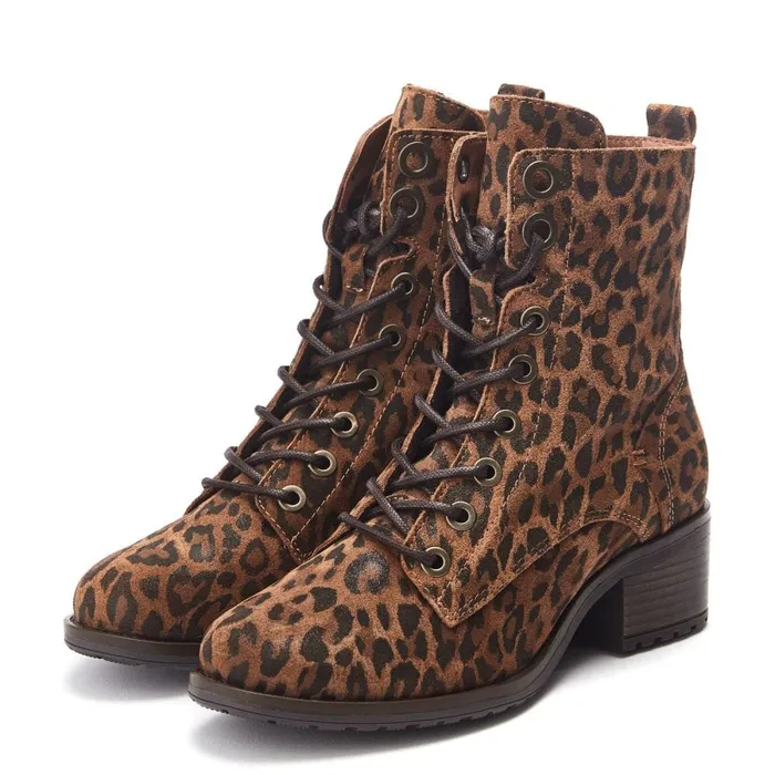 MidCalf Boots Women Moda In Pelle Bezzie Dark Leopard Suede