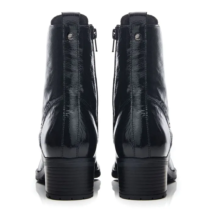 MidCalf Boots Women Moda In Pelle Bezzie Jet Black Patent Leather