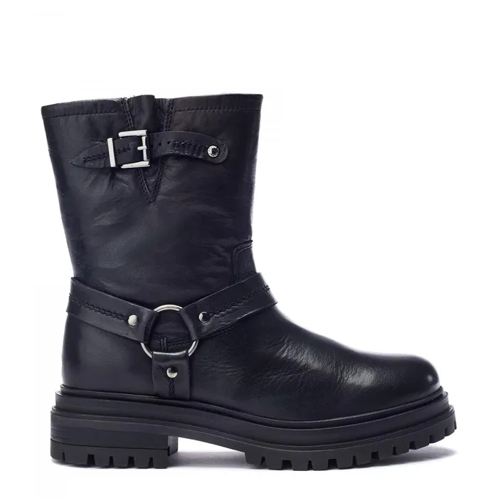 MidCalf Boots Women Moda In Pelle Olencia Black Leather