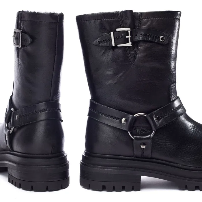 MidCalf Boots Women Moda In Pelle Olencia Black Leather