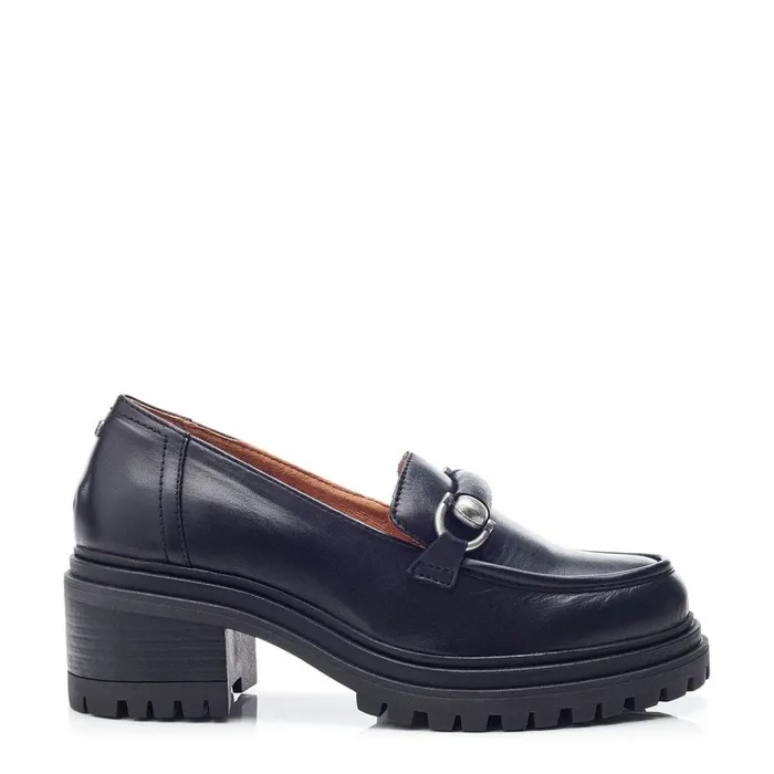 Mid Heel Shoes Women Moda In Pelle Eleanore Black Leather