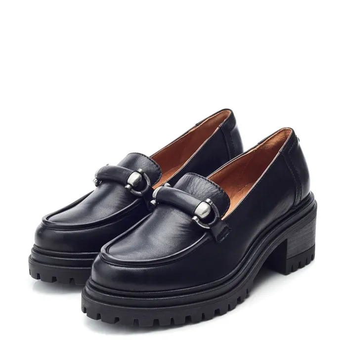 Mid Heel Shoes Women Moda In Pelle Eleanore Black Leather
