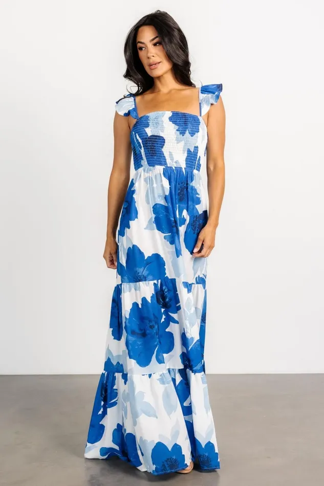 Mikaela Maxi Dress Blue Floral Women Baltic Born Bump Friendly