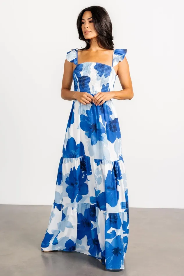 Mikaela Maxi Dress Blue Floral Women Baltic Born Bump Friendly Mikaela Maxi Dress Blue Floral Women Baltic Born Bump Friendly