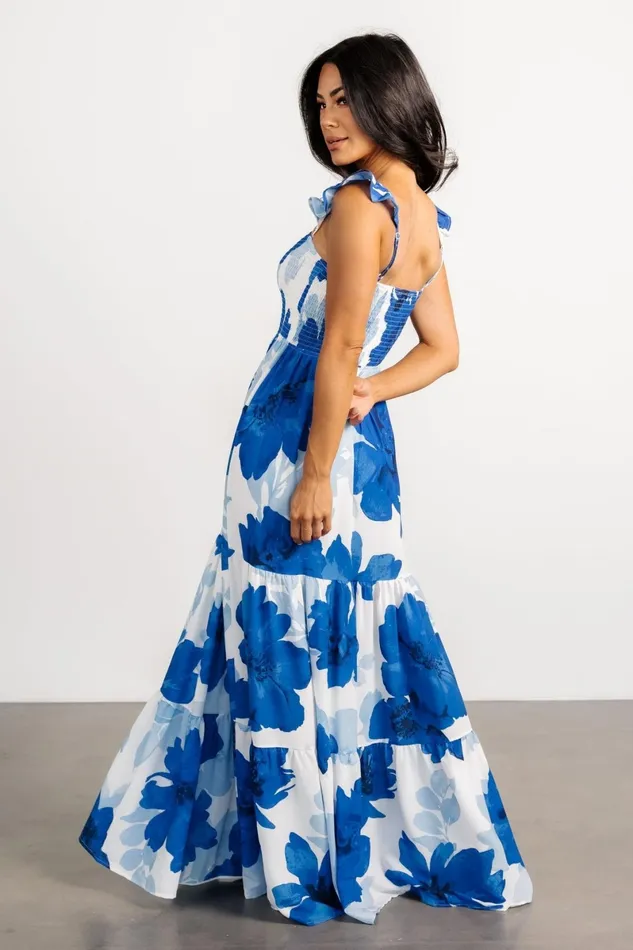 Mikaela Maxi Dress Blue Floral Women Baltic Born Bump Friendly Mikaela Maxi Dress Blue Floral Women Baltic Born Bump Friendly