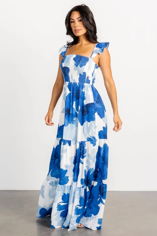 Mikaela Maxi Dress Blue Floral Women Baltic Born Bump Friendly Mikaela Maxi Dress Blue Floral Women Baltic Born Bump Friendly