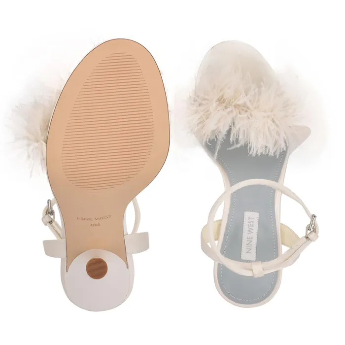 Milano Heeled Sandals Ivory Satin Women Nine West Dress Milano Heeled Sandals Ivory Satin Women Nine West Dress