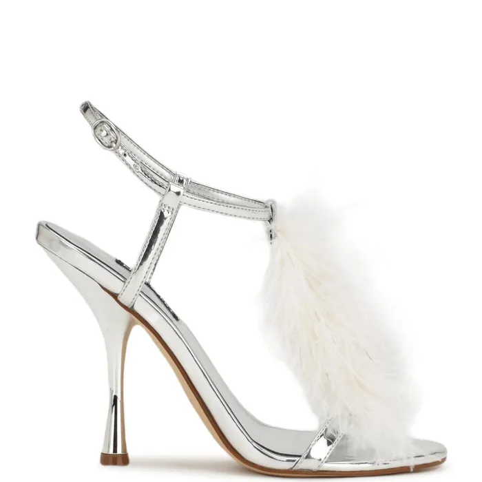 Million Ankle Strap Heeled Sandals Silverwhite Women Nine West Heeled