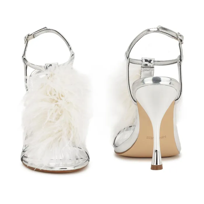 Million Ankle Strap Heeled Sandals Silverwhite Women Nine West Heeled Million Ankle Strap Heeled Sandals Silverwhite Women Nine West Heeled