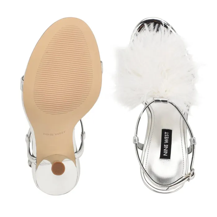 Million Ankle Strap Heeled Sandals Silverwhite Women Nine West Heeled Million Ankle Strap Heeled Sandals Silverwhite Women Nine West Heeled
