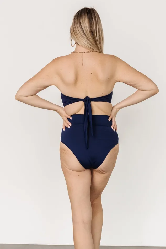 Milos High Waist Bikini Bottom Navy Women Baltic Born Bikini Milos High Waist Bikini Bottom Navy Women Baltic Born Bikini