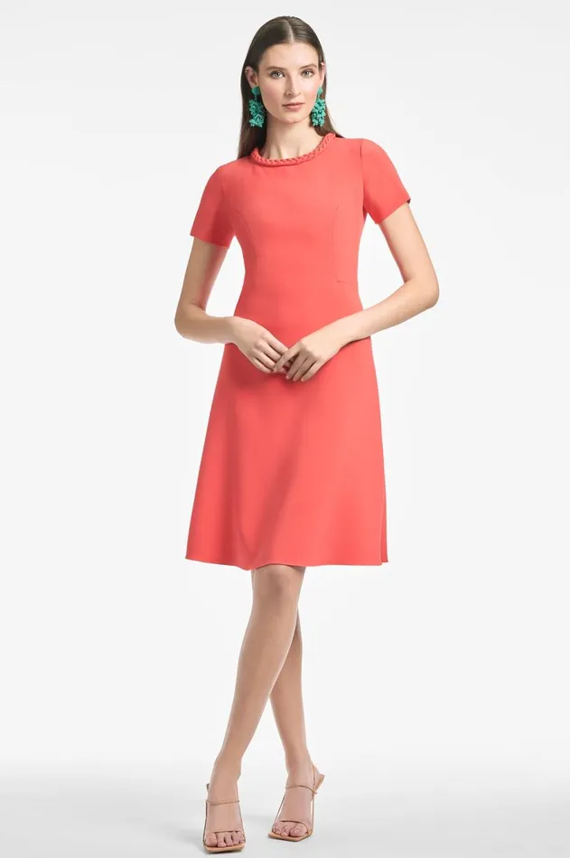 Mimi Dress 8211 Coral Women Sachin and Babi Short Sleeve
