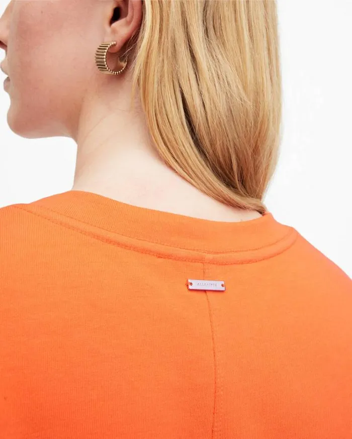Mira Cropped Side Drawcord TShirt Zesty Orange Women AllSaints TShirts