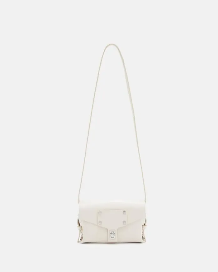 Miro Mini Leather Crossbody Bag Desert White Women AllSaints Handbags and Wallets
