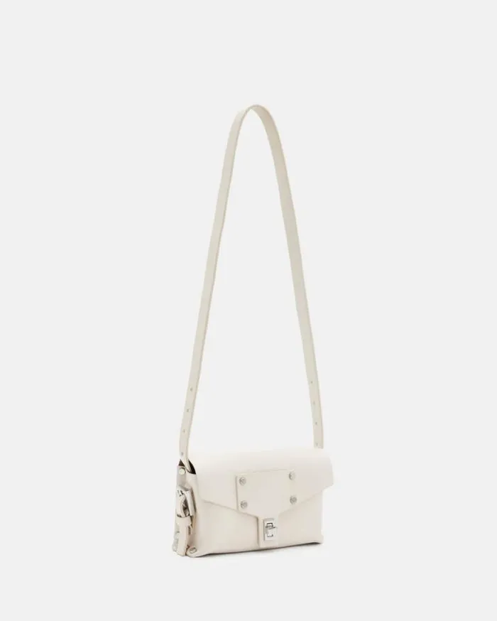 Miro Mini Leather Crossbody Bag Desert White Women AllSaints Handbags and Wallets Miro Mini Leather Crossbody Bag Desert White Women AllSaints Handbags and Wallets
