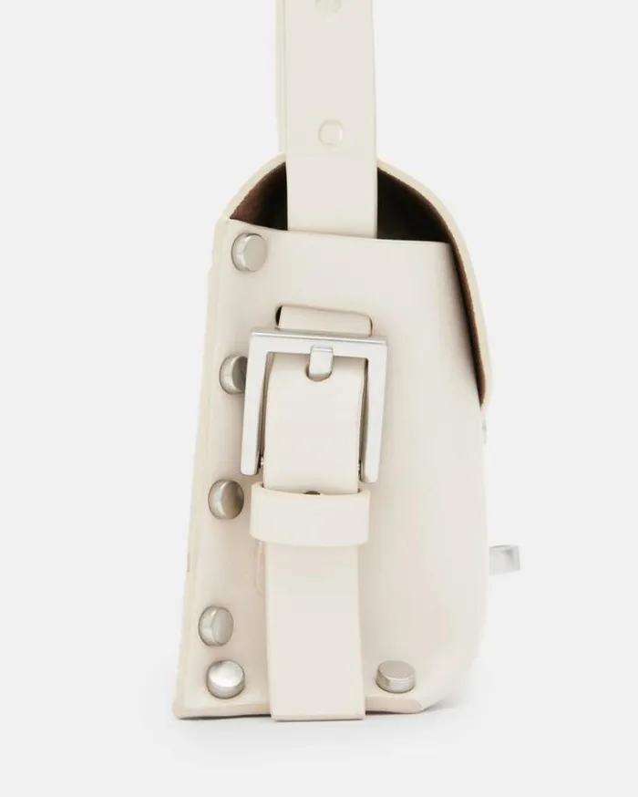Miro Mini Leather Crossbody Bag Desert White Women AllSaints Handbags and Wallets Miro Mini Leather Crossbody Bag Desert White Women AllSaints Handbags and Wallets