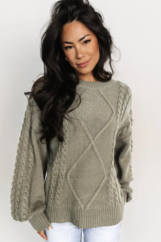 Mona Knit Sweater Olive Women Baltic Born Sweaters Mona Knit Sweater Olive Women Baltic Born Sweaters