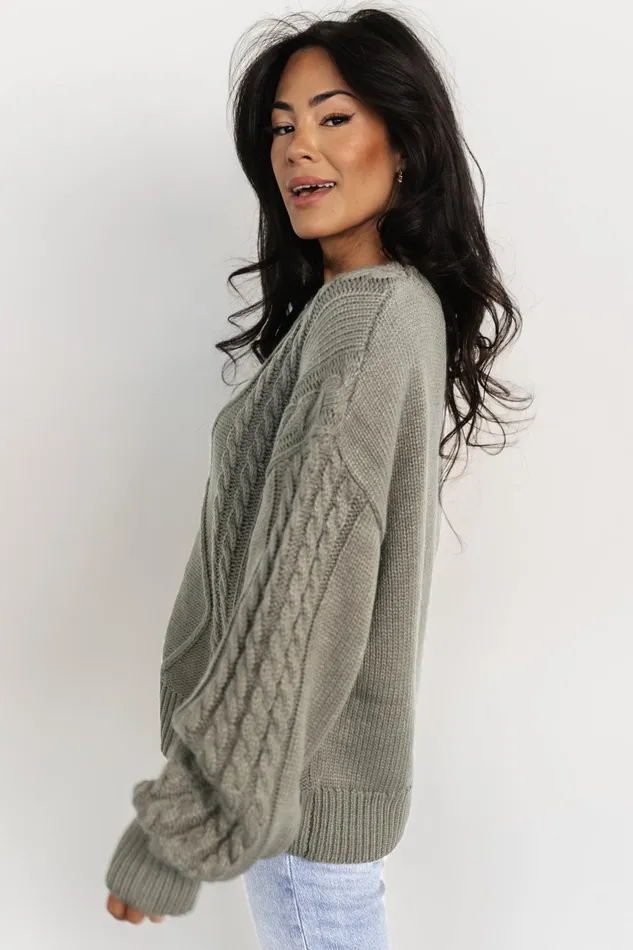 Mona Knit Sweater Olive Women Baltic Born Sweaters Mona Knit Sweater Olive Women Baltic Born Sweaters