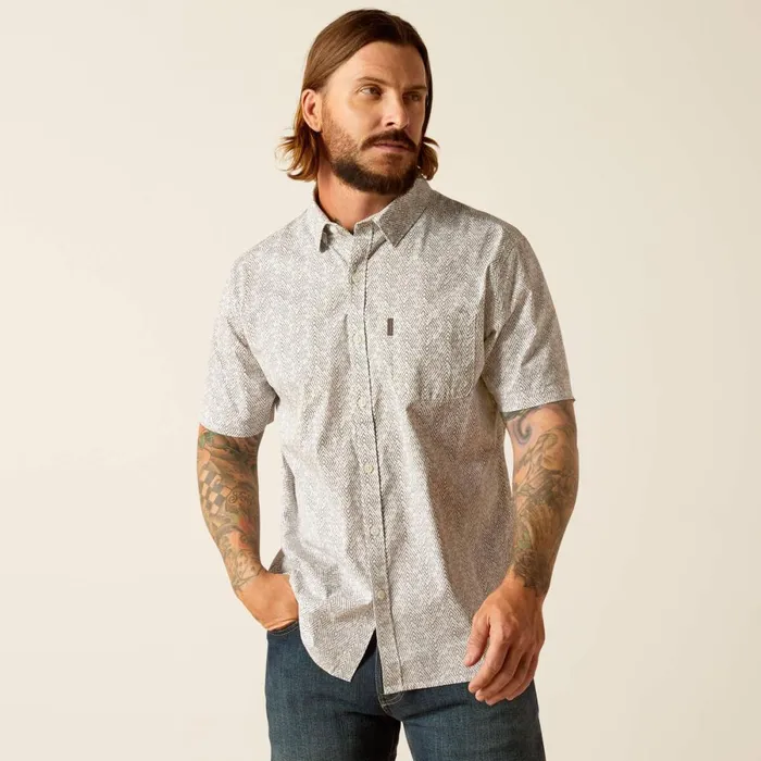Morgan Stretch Modern Fit Shirt White Men Ariat Button Down Shirts