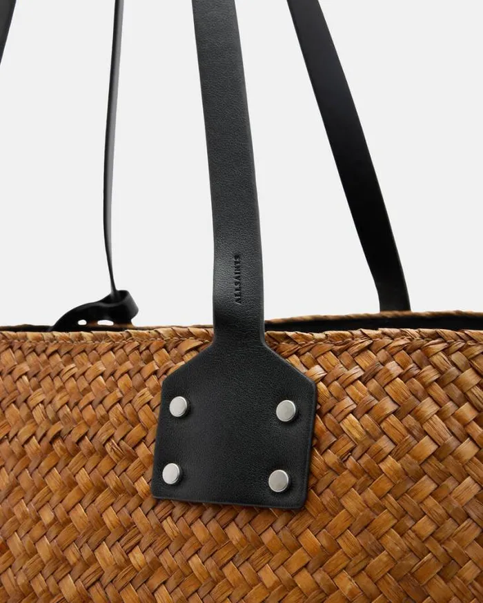 Mosley Straw Tote Bag Almond Beige Women AllSaints Swimwear and Beachwear