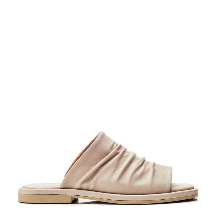 Mule Sandals Women Moda In Pelle Shoon Sh Islay Beige Leather