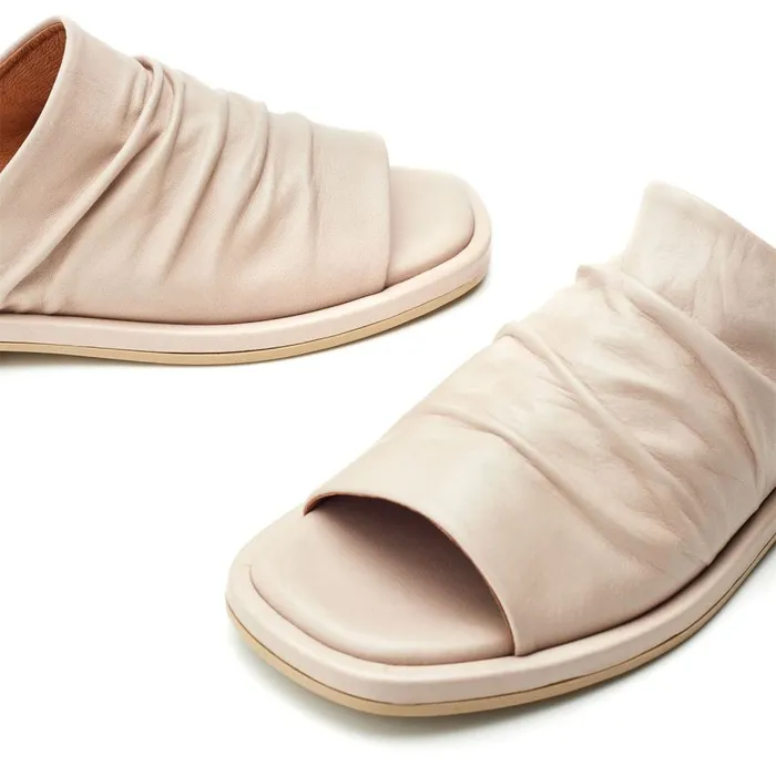 Mule Sandals Women Moda In Pelle Shoon Sh Islay Beige Leather