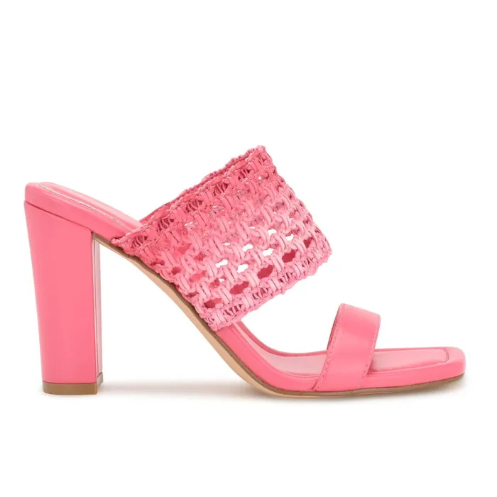 Mylas Heeled Slide Sandals Pink Ombre Women Nine West High Heels