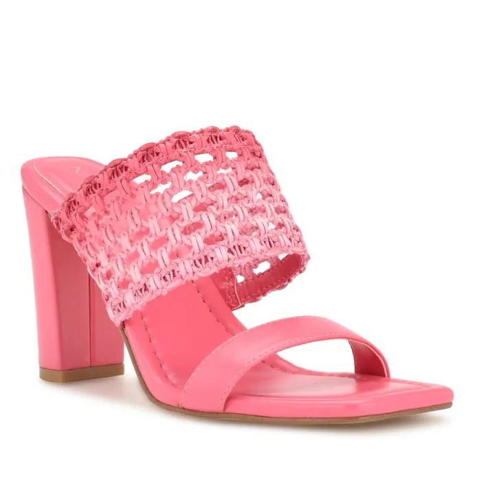 Mylas Heeled Slide Sandals Pink Ombre Women Nine West High Heels Mylas Heeled Slide Sandals Pink Ombre Women Nine West High Heels
