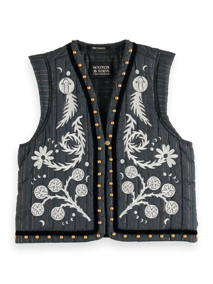 MYSTIC EMBROIDERY GILET Vinyl Kids Scotch and Soda Blazers and Gilets