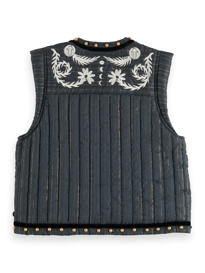MYSTIC EMBROIDERY GILET Vinyl Kids Scotch and Soda Blazers and Gilets