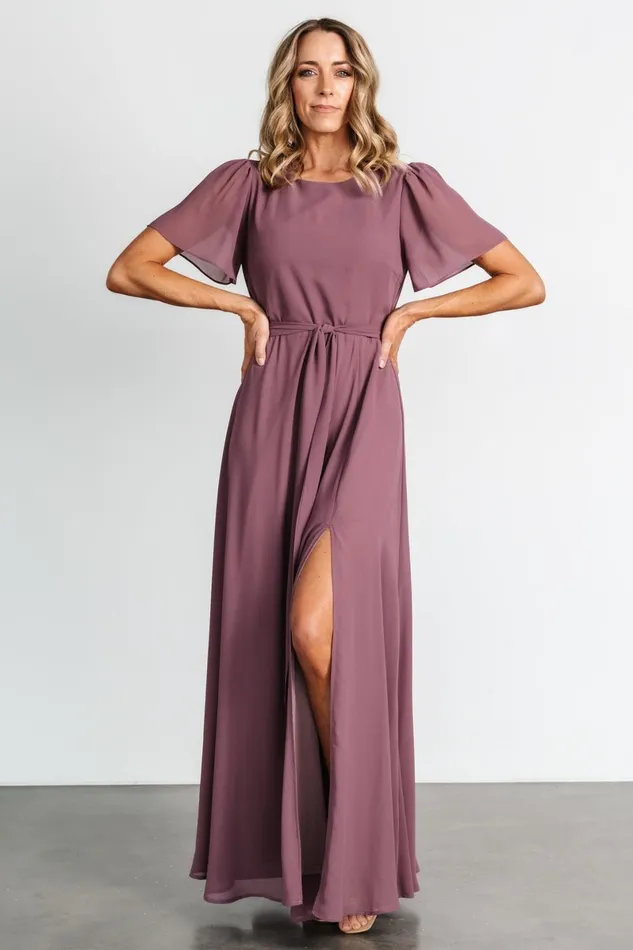 Naomi Short Sleeve Maxi Dress Vintage Plum Women Baltic Born Wedding Guest Naomi Short Sleeve Maxi Dress Vintage Plum Women Baltic Born Wedding Guest