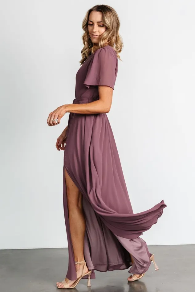 Naomi Short Sleeve Maxi Dress Vintage Plum Women Baltic Born Wedding Guest Naomi Short Sleeve Maxi Dress Vintage Plum Women Baltic Born Wedding Guest