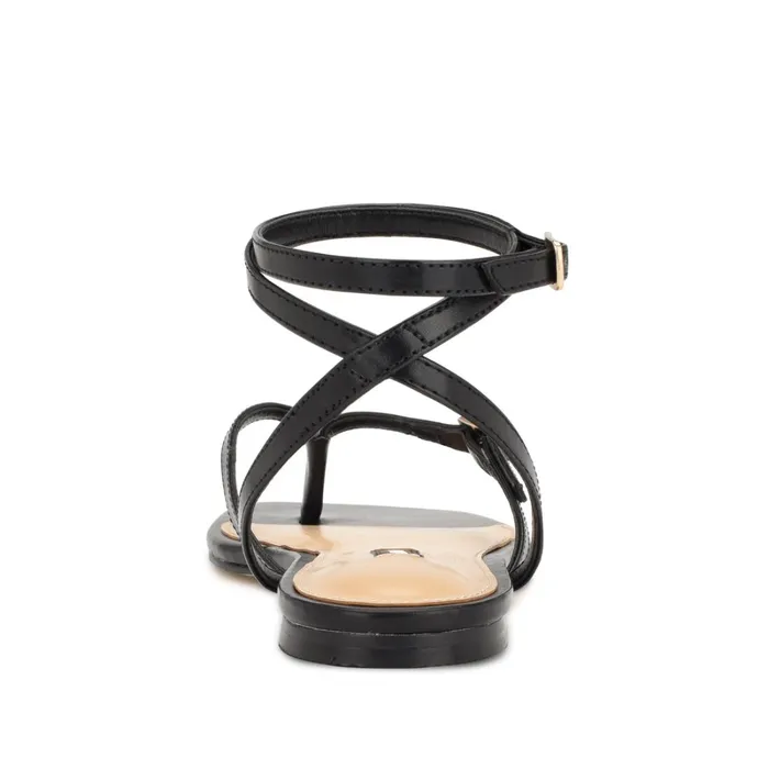 Nelson Ankle Wrap Flat Sandals Black Women Nine West Flats Nelson Ankle Wrap Flat Sandals Black Women Nine West Flats
