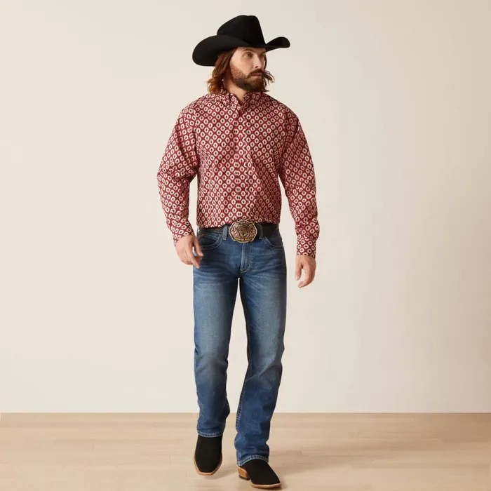 Nevil Classic Fit Shirt Tibetan Red Men Ariat Button Down Shirts Nevil Classic Fit Shirt Tibetan Red Men Ariat Button Down Shirts