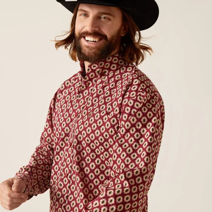 Nevil Classic Fit Shirt Tibetan Red Men Ariat Button Down Shirts Nevil Classic Fit Shirt Tibetan Red Men Ariat Button Down Shirts